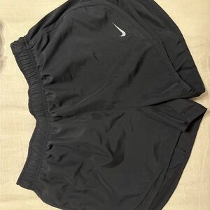 Nike Black Sports Shorts with Silver Logo